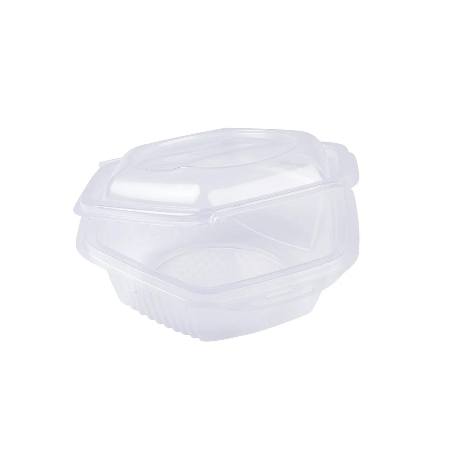 Salatbecher sechseck mit anhängendem Deckel 250 g 