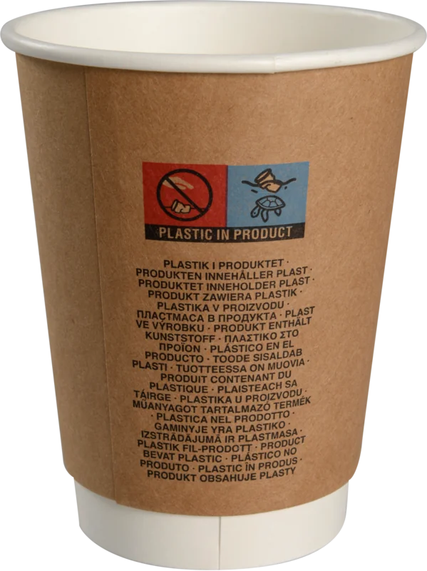Kaffeebecher Kraft Braun PE 0,3L Doppelwandig