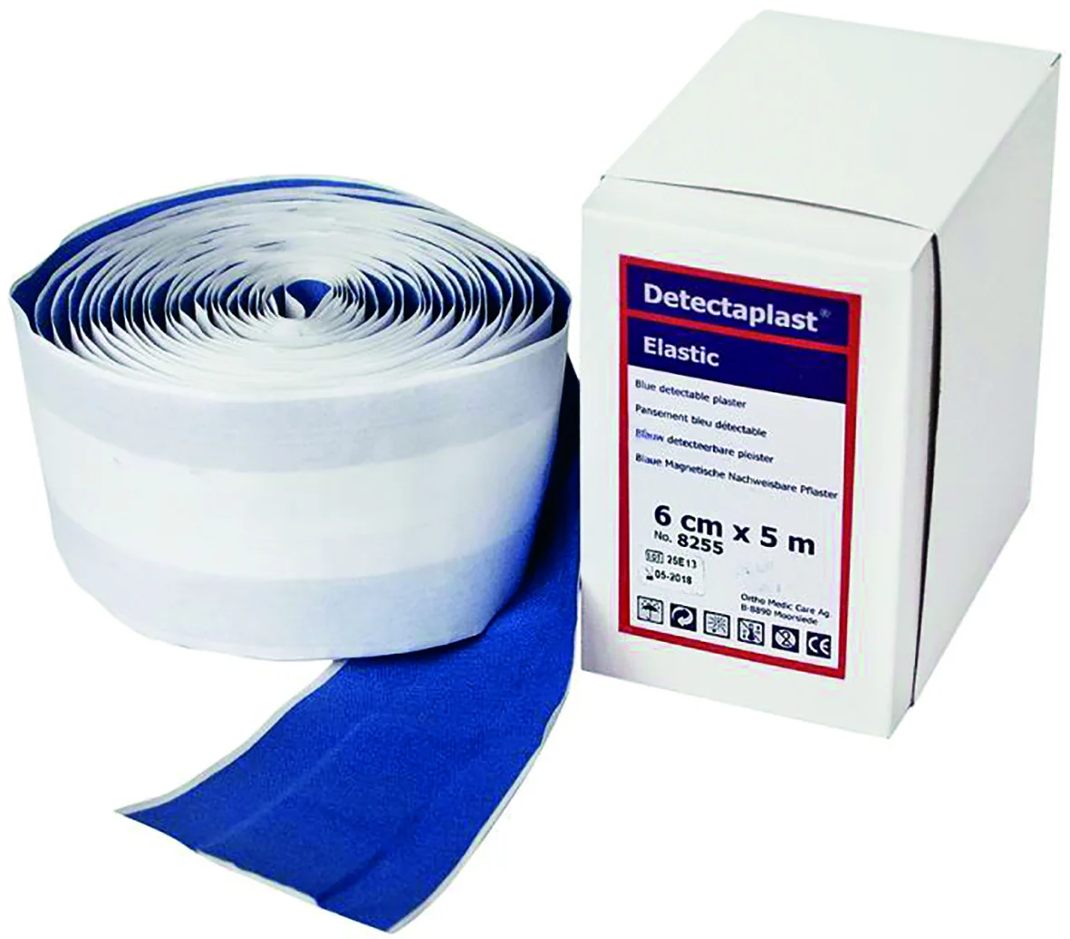 Detectaplast Wundpflaster 6cmx5m, blau, elastisch blaue magnetische ,nachweisbare Pflaster