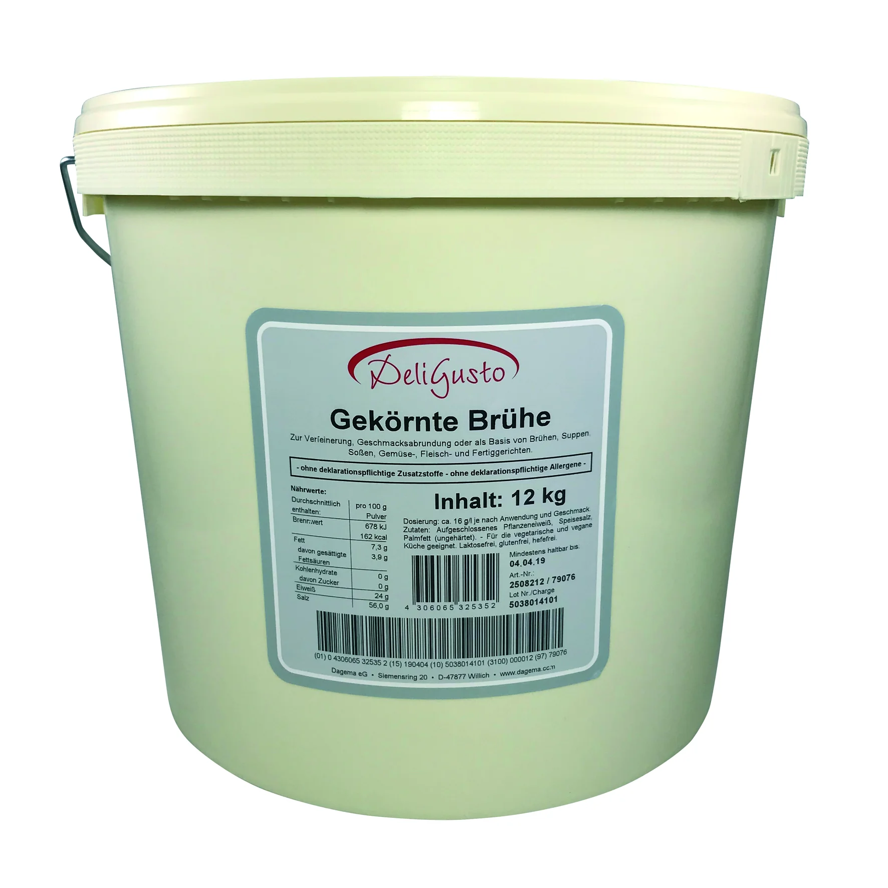 Gekörnte Brühe 12 Kg Eimer MHD Verlängerung 28.09.2022