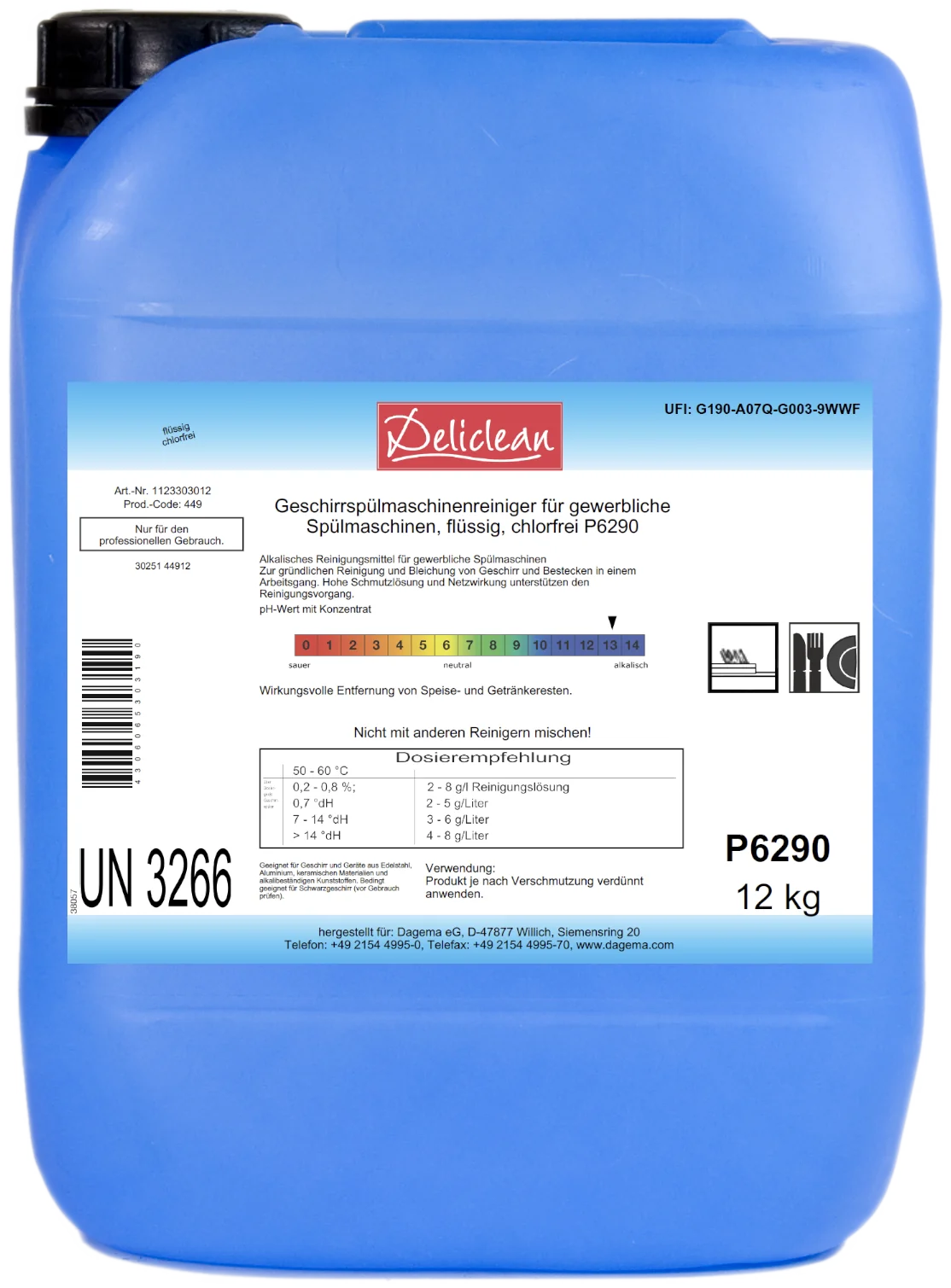 Spülmaschinenreiniger ECO-Plus P6290 12Kg für hohe Wasserhärte, chlorfrei