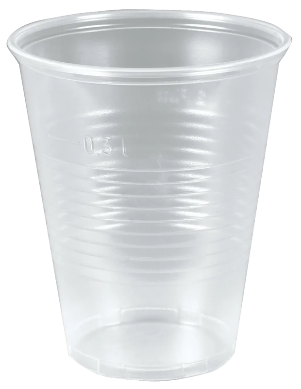 Bierbecher geriffelt 0,3L transparent PP