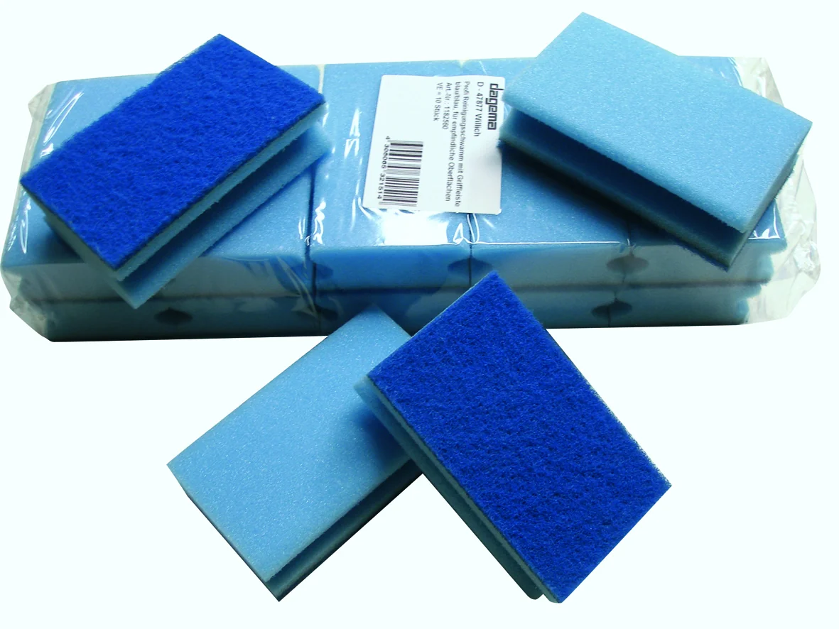 Profi Reinigungsschwamm blau/blau Deliclean 10ST ca. 150/145 x 90/85 x 43 mm