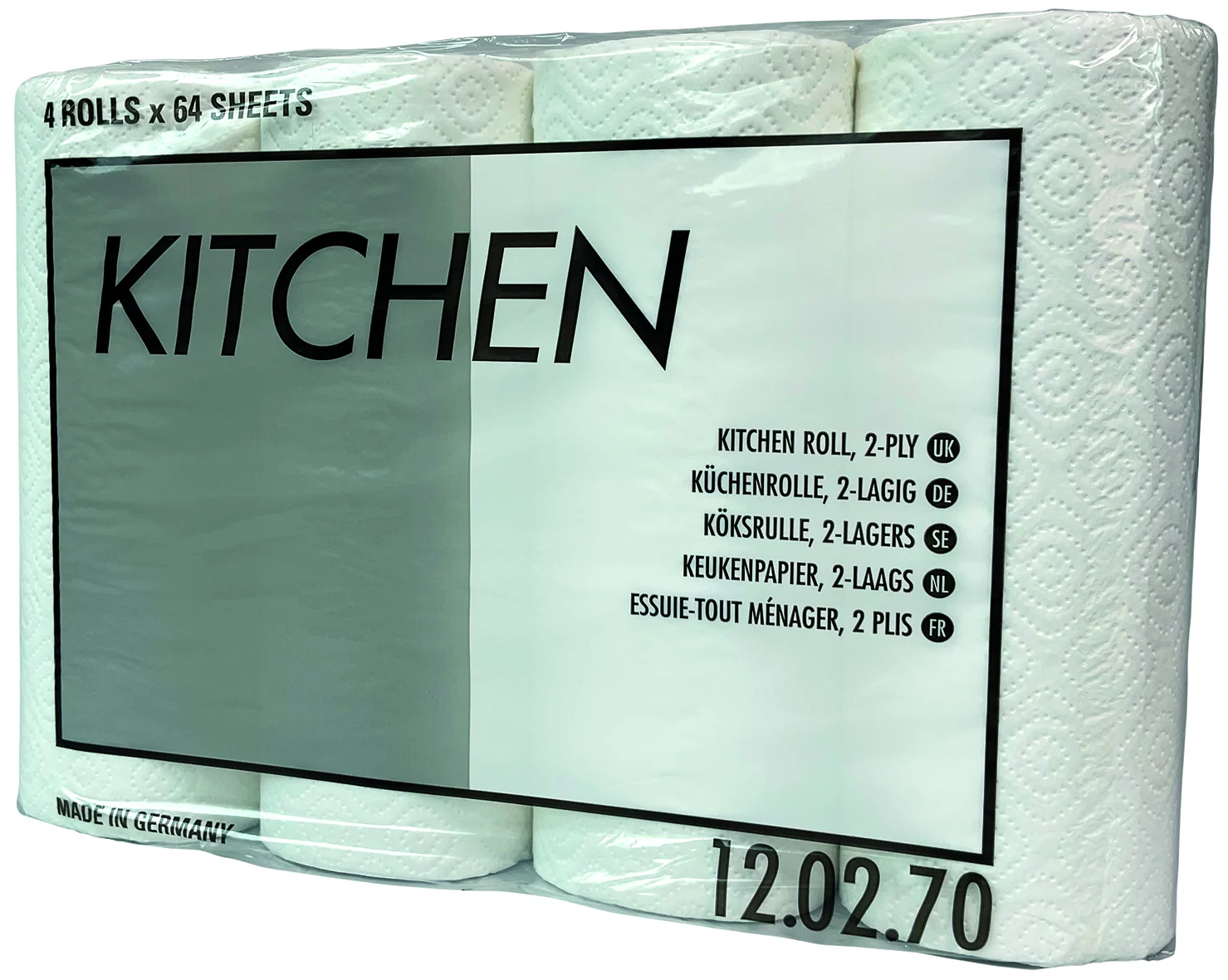Küchenrollen 2-lagig 4er Packung weiß 64 Blatt 