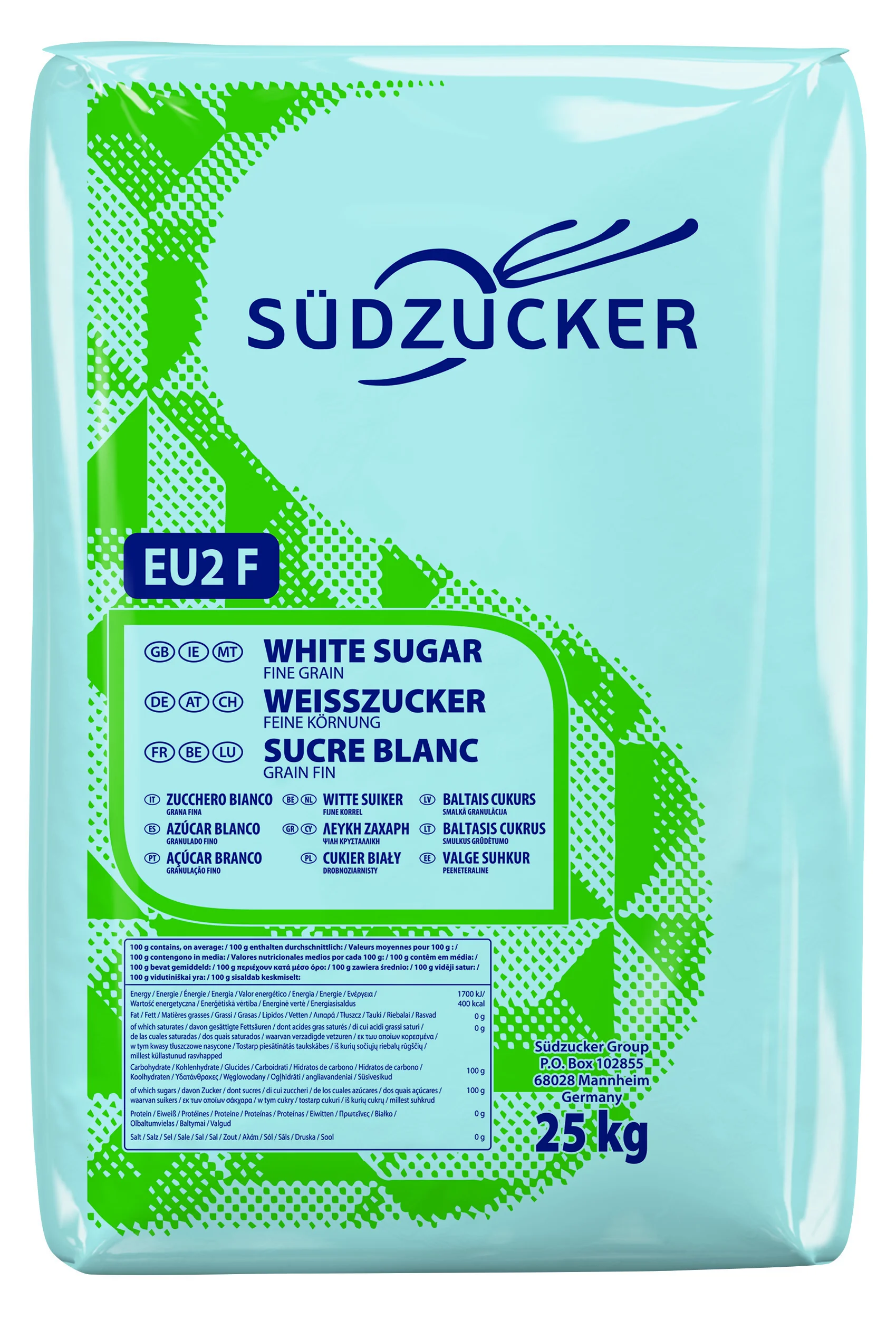 Zucker, Weißzucker EU2 fein 25 kg PE-Sack 