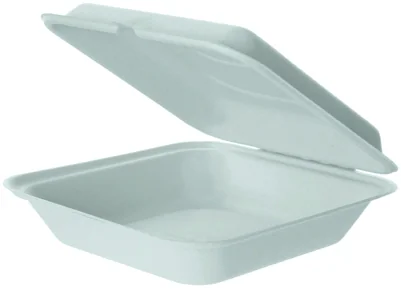 Menü Box ungeteilt, Bagasse/Zuckerrohr 230x230x75cm, weiss