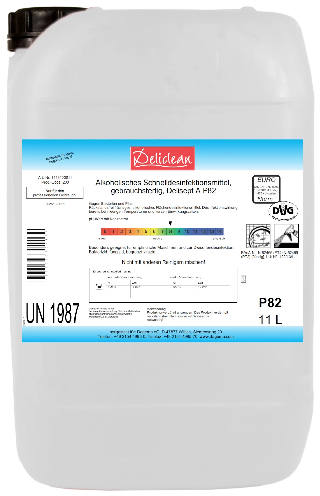 Flächendesinfektionsmittel Delisept A P82 11L 