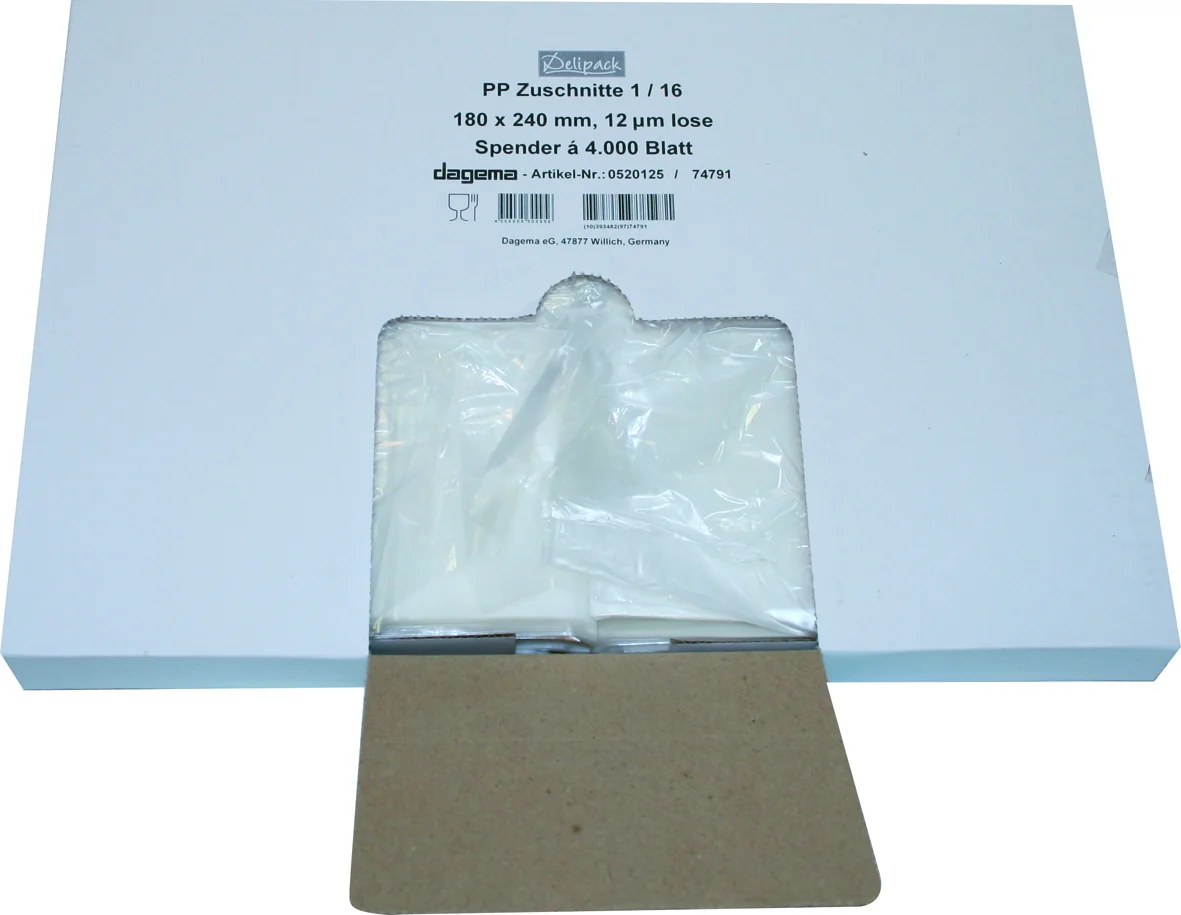 PP-Zuschnitte 1/16, 18 my, 180 x 240 mm 