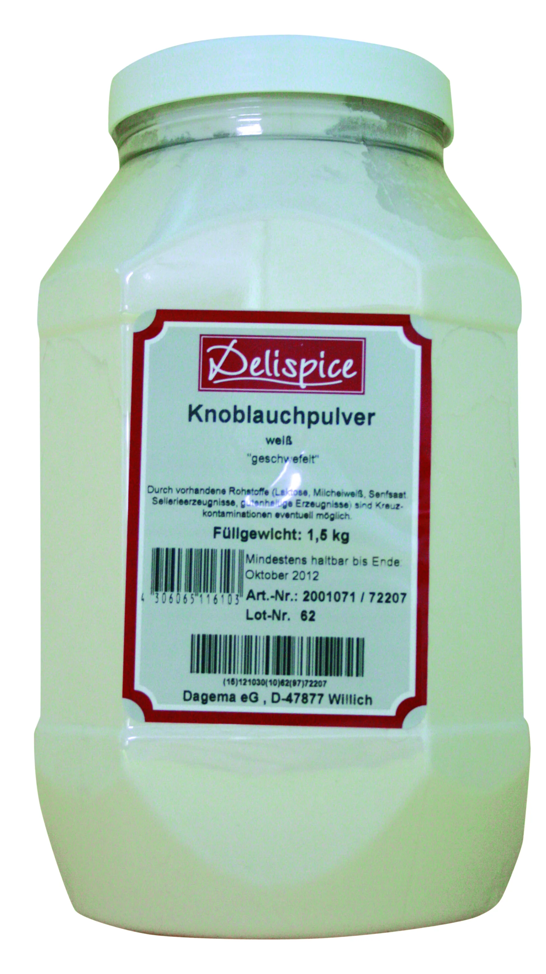 Knoblauchpulver, weiß, 1,5 Kg Dose 