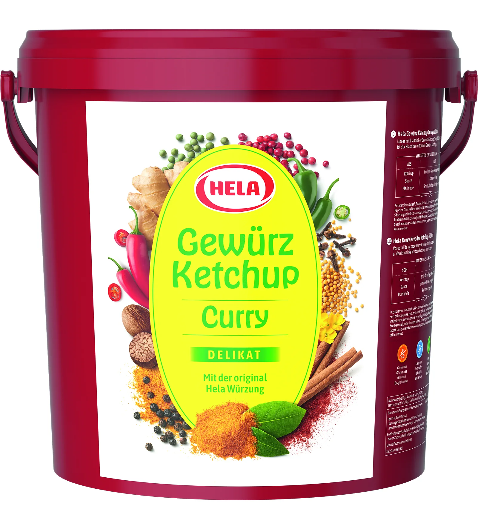 Curry-Gewürzketchup delikat HELA, 10 kg Eimer 