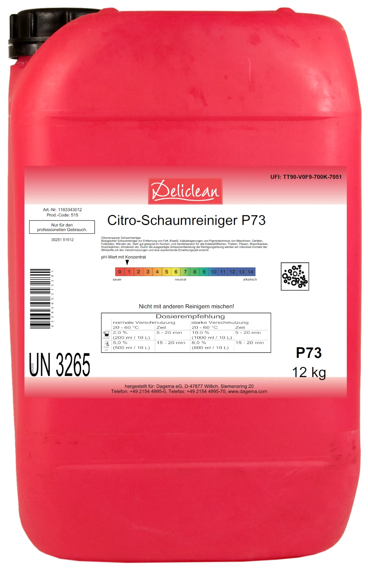 Schaumreiniger Citro sauer P73 12Kg 