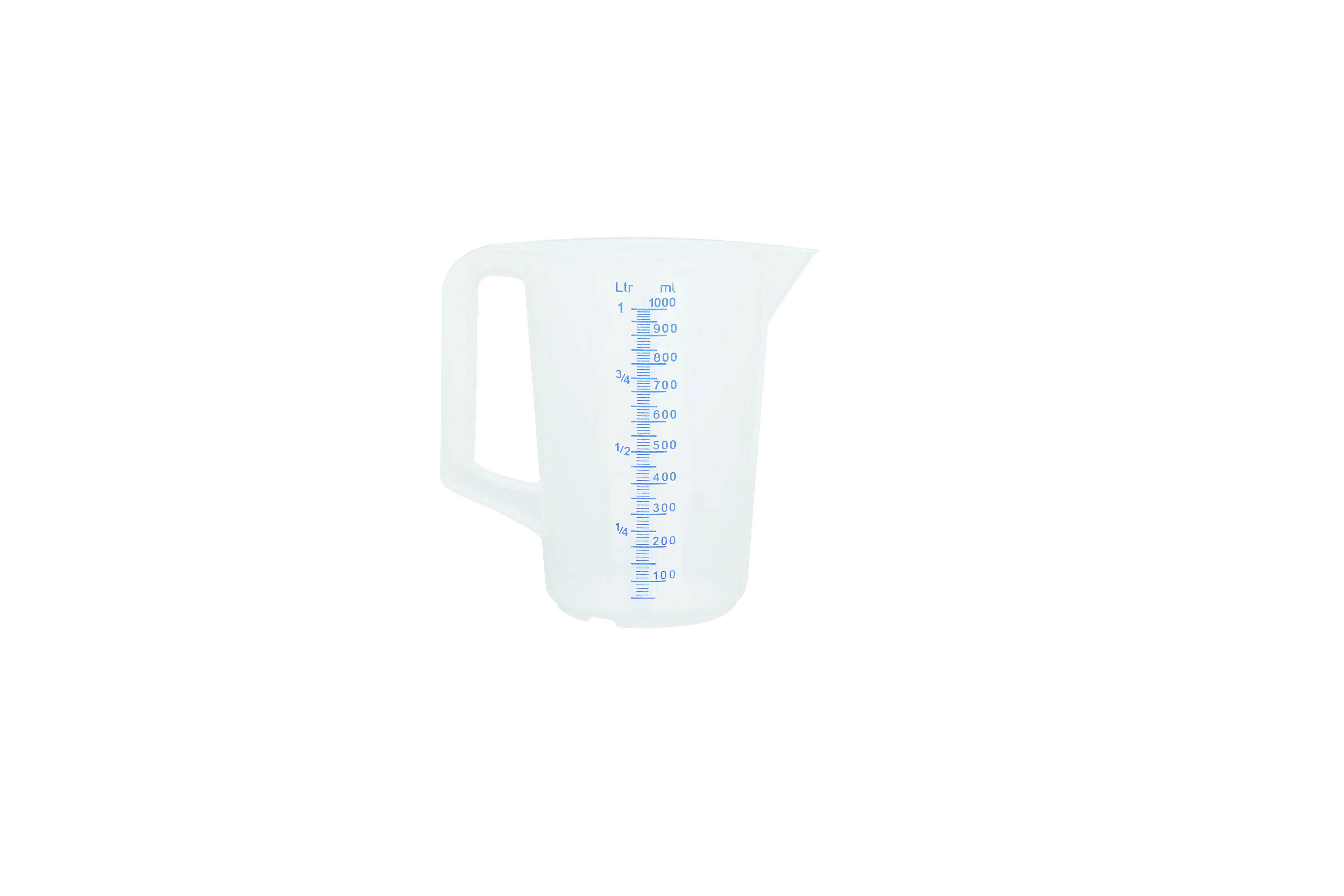 Messbecher ALEXO 1,0l/gepr.Skala,blaue Schr. 