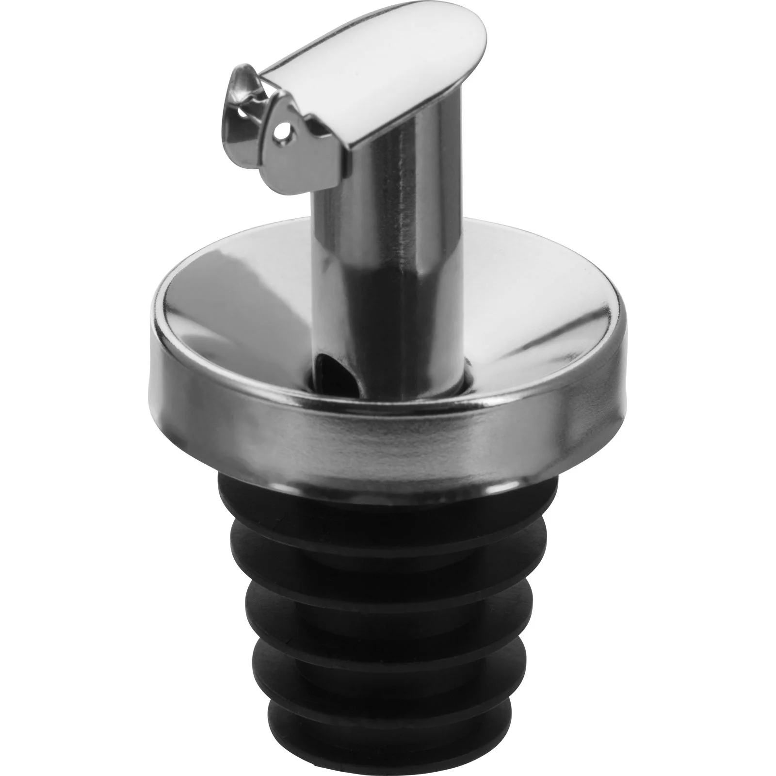 Ausgießer, Inox Öl-Spezial, PE-Korken, Metallkläp. 