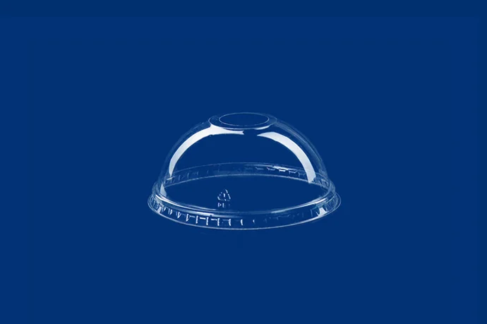 Domdeckel NEW o. Loch transp. Ø 95mm f. Clear Cup 