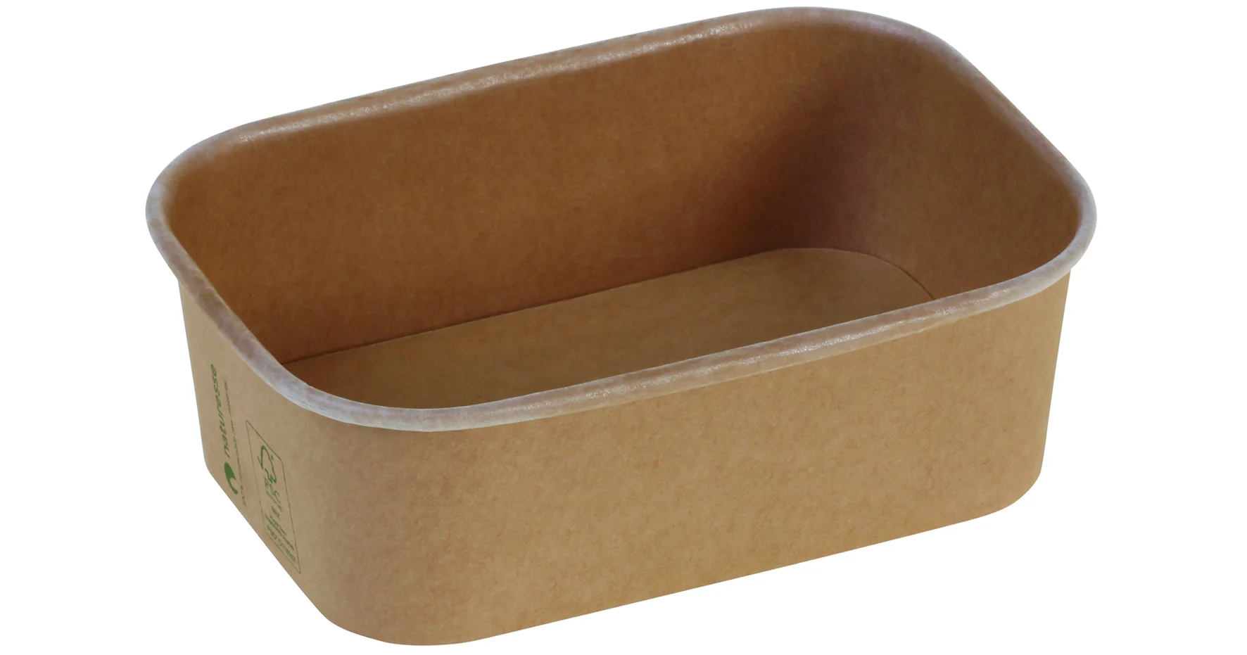 Schale Kraft/PLA 750ml rechteckig 173x120x57mm naturesse