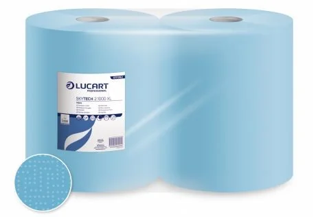 Putztuchrolle Skytech XL blau, 2-lagig, 36x36 cm Paket = 2 Rollen, 1000 Blatt