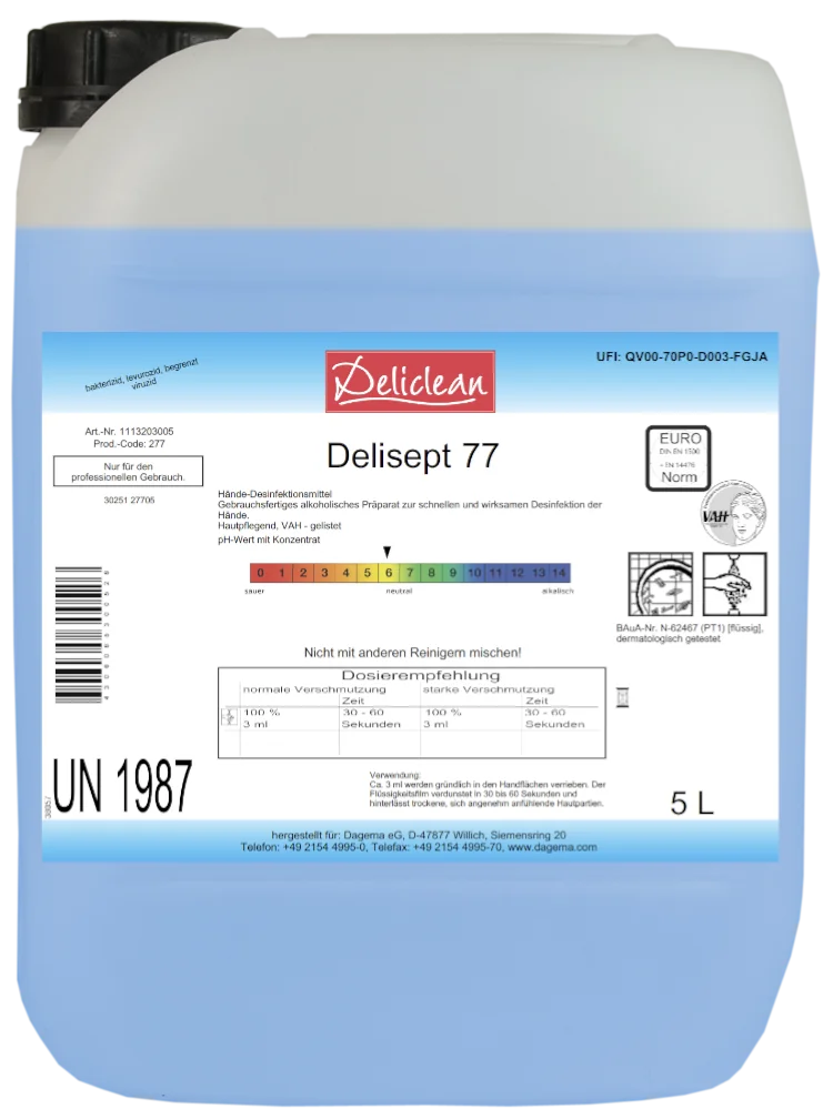 Hände-Desinfektionmittel Delisept 77 5L 