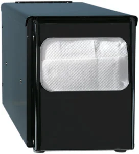Serviettenspender Metall für Servietten 24 x 30 cm schwarz, 500 Stück Servietten
