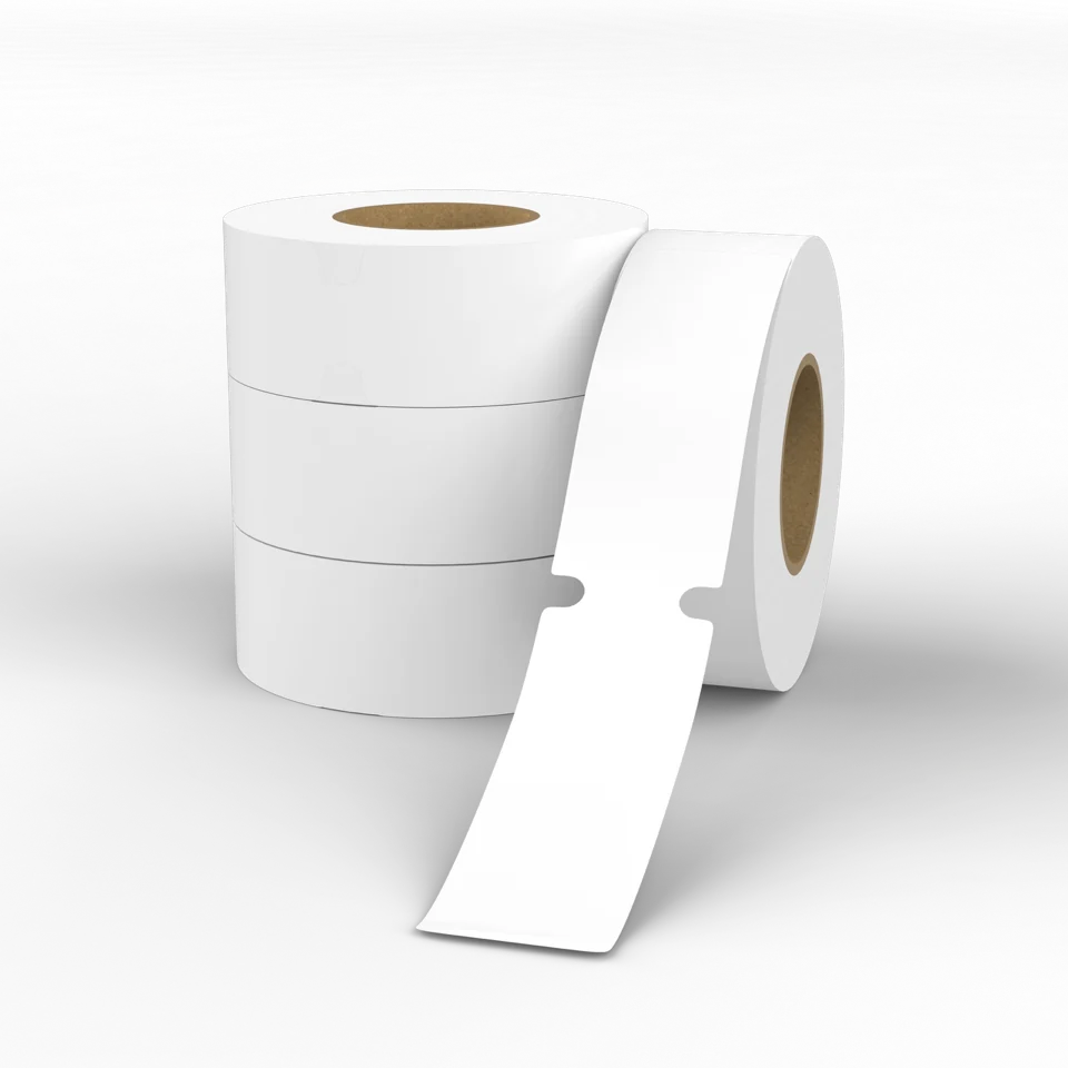 Schlaufenetikett WEISS zur Kistenauszeichnung 69x381mm (BxL)