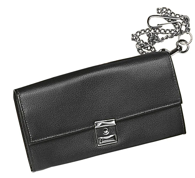 Ticino Kellnerbörse mit Kette (Rindspalt) Schwarz 