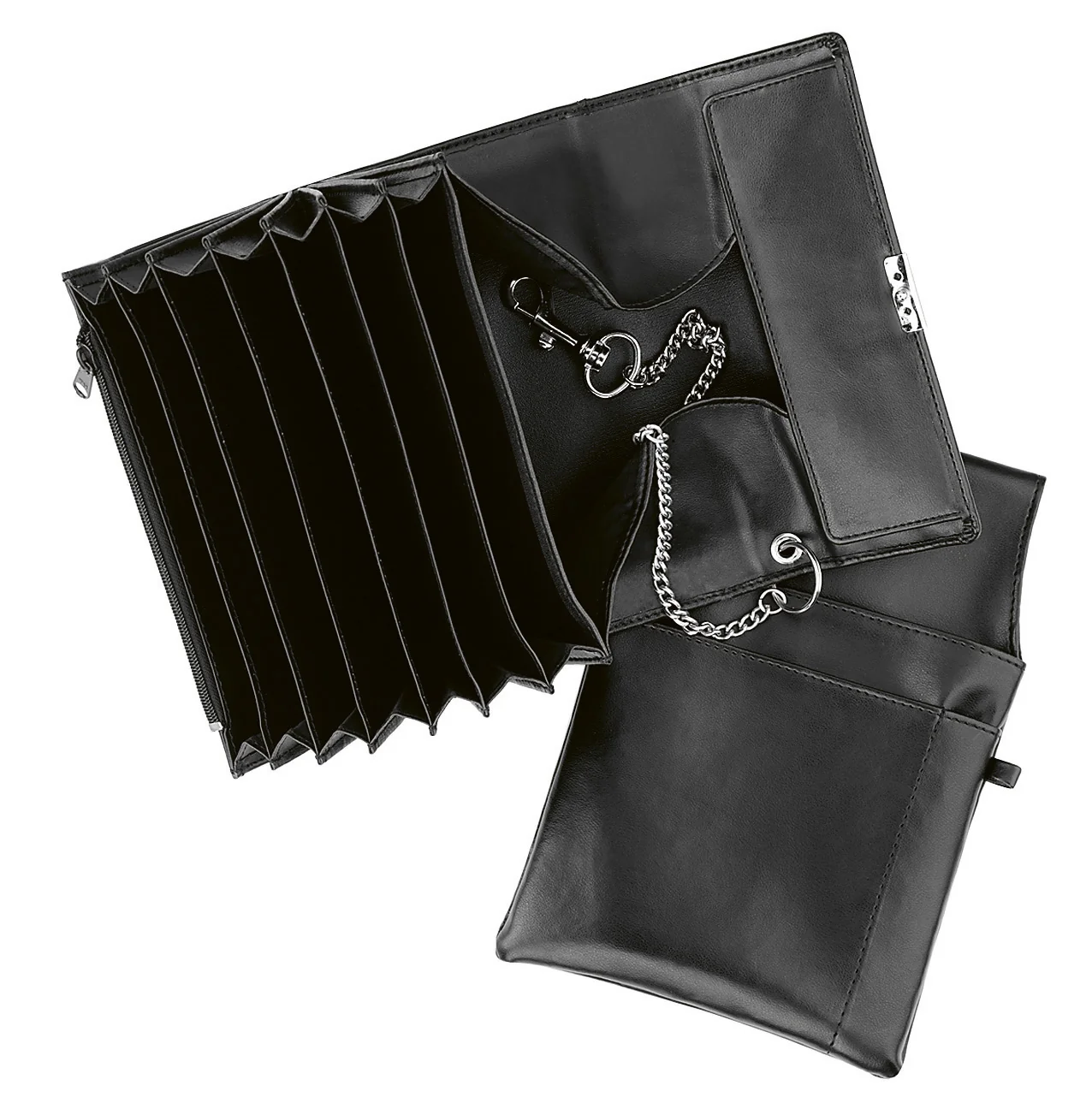 Kellnerbörse PU m. Kette, schwarz (PU) 